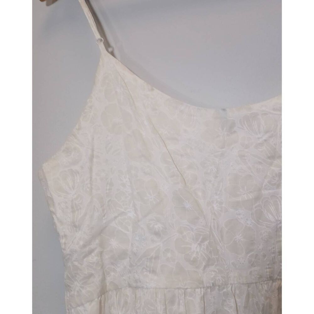 Club Monaco womens medium maxi dress tiered cream boho floral Coastal travel sun - Picture 7 of 10